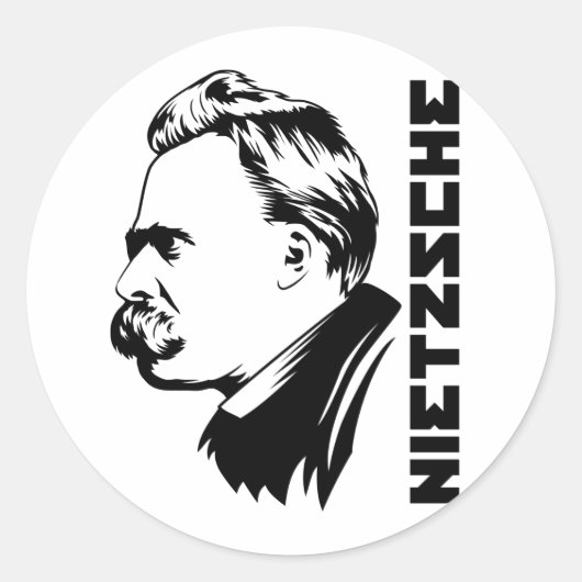 Autocollant de portrait Frederich Nietzsche (Devant)