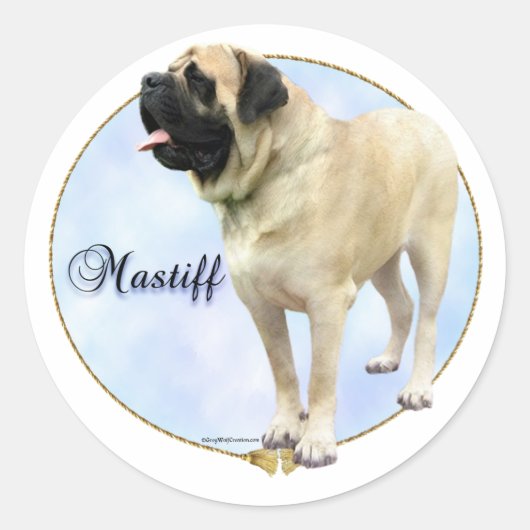 Autocollant de portrait Mastiff Fawn (Devant)