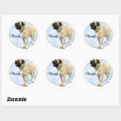 Autocollant de portrait Mastiff Fawn (Feuille)