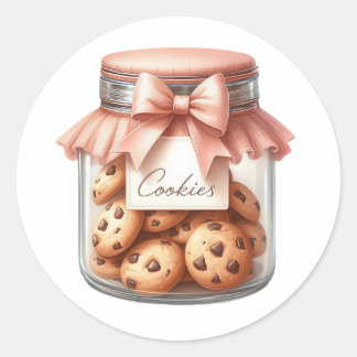 Autocollant de pot à cookies à l'aquarelle – Hiver