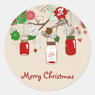 Autocollant de pot de maçon de Noël