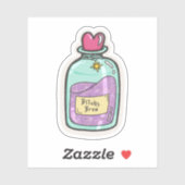 Autocollant de potion de sorcière impertinente (Feuille)