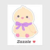 Autocollant de poussin bébé Kawaii mignon avec un (Feuille)