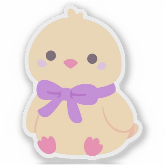Autocollant de poussin bébé Kawaii mignon avec un (Devant)