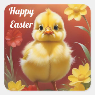 Autocollant de poussin de Pâques mignon