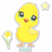 Autocollant de poussin drôle et mignon (Devant)