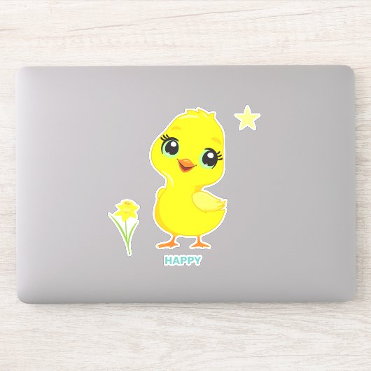 Autocollant de poussin drôle mignon (Ordinateur)