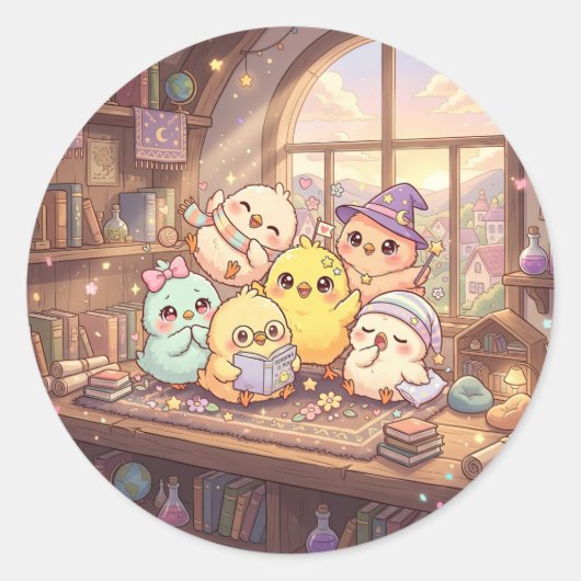 Autocollant de poussins magiques mignons (Devant)