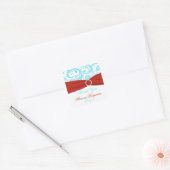 Autocollant de préférence Aqua, Red et White Maria (Enveloppe)