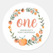 Autocollant de premier anniversaire doux comme une (Devant)