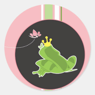 Autocollant de princesse et de grenouille