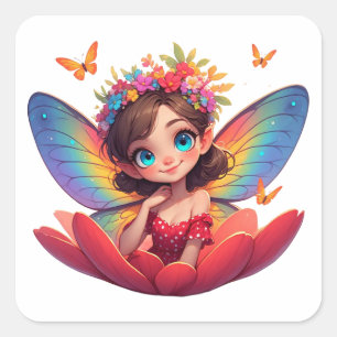 ✨ Autocollant de princesse fée rose pour filles et