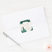 Autocollant de princesse Quinceañera floral vert é (Enveloppe)