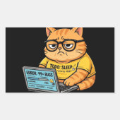 Autocollant de programmeur de chat orange drôle (Devant)