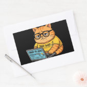 Autocollant de programmeur de chat orange drôle (Enveloppe)