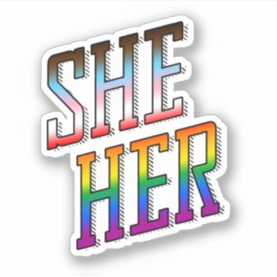 Autocollant de progrès de la fierté She/Her