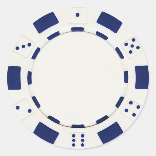 autocollant de puce de pokerchip blanc (Devant)