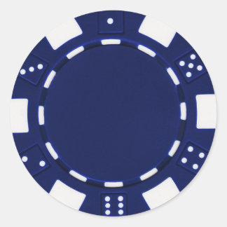autocollant de puce de pokerchip bleu