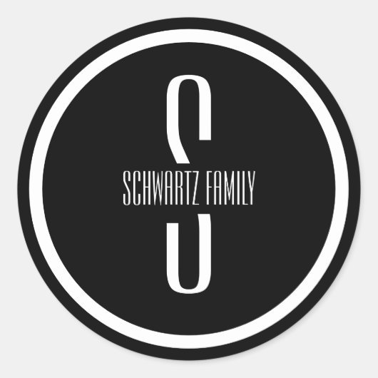 Autocollant de purim noir moderne (Devant)