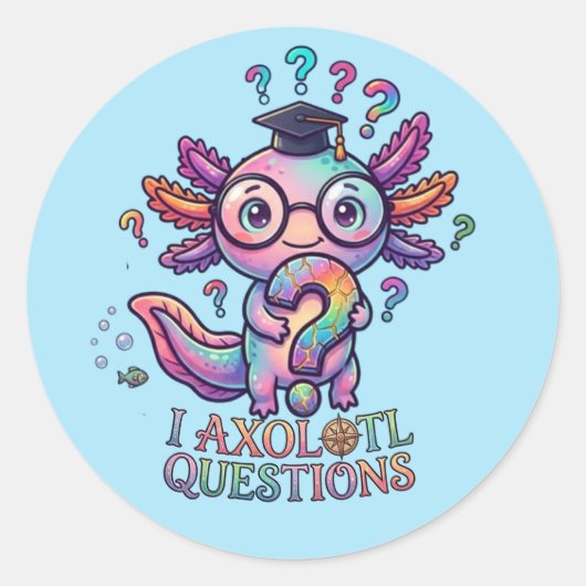 Autocollant de questions sur l'axolotl - Décalcoma (Devant)