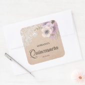 Autocollant de Quinceanera rose rose rose rose ros (Enveloppe)