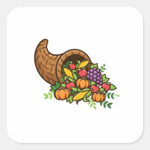Autocollant de récolte d'automne Cornucopia