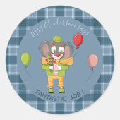Autocollant de récompense d'élève éléphant clown d (Devant)