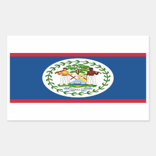Autocollant de rectangle de drapeau de Belize