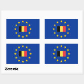 Autocollant de rectangle de la Belgique d'Union (Feuille)
