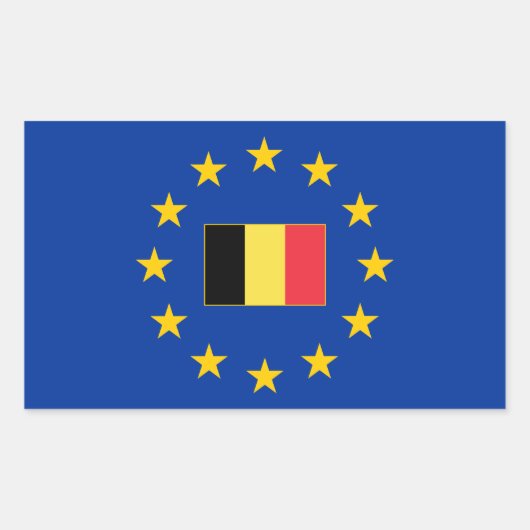 Autocollant de rectangle de la Belgique d'Union (Devant)