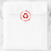 Autocollant de recyclage Red Reduce Reuse (Sac)