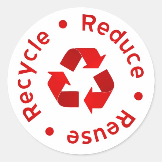 Autocollant de recyclage Red Reduce Reuse (Devant)