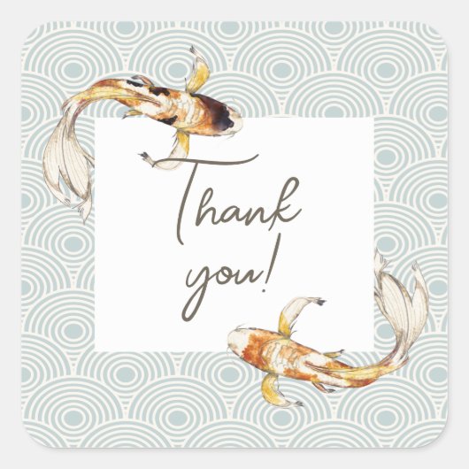 autocollant de remerciement carpe koï japonaise aq (Devant)