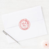 Autocollant de remerciement d'affaires ruban rose (Enveloppe)