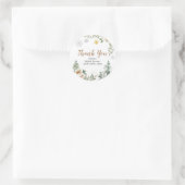 Autocollant de remerciement de Baby Shower Floral  (Sac)