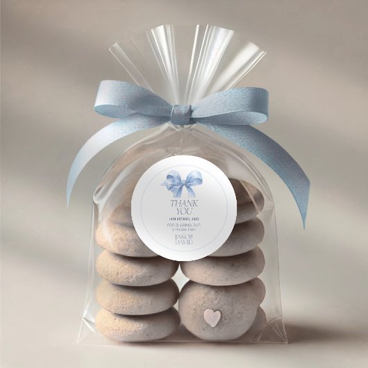 Autocollant de remerciement de baptême de garçon –