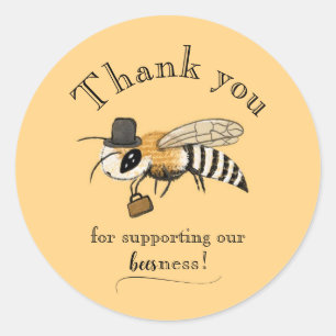 Autocollant de remerciement de budget Abeille Pun