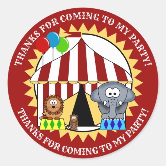 Autocollant de remerciement de Carnaval du Cirque (Devant)