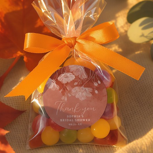 Autocollant de remerciement de fiançailles floral 