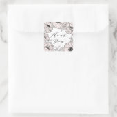 Autocollant de remerciement de fleurs rose blush m (Sac)