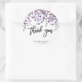 autocollant de remerciement de mariage à la lavand (Sac)