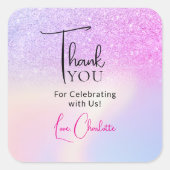 Autocollant de remerciement de mariage à paillette (Devant)