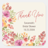 Autocollant de remerciement de mariage boho peint  (Devant)