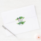 Autocollant de remerciement de mariage floral vert (Enveloppe)