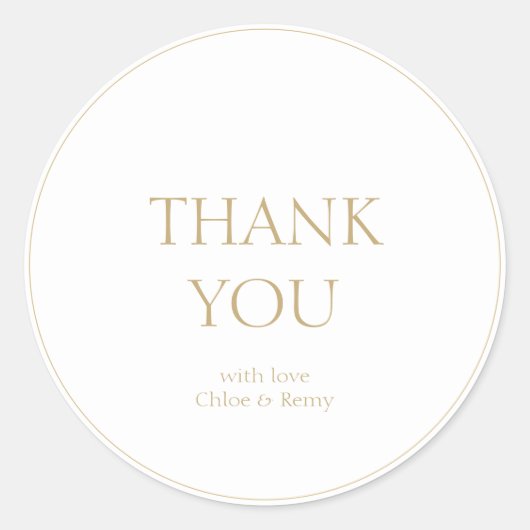 Autocollant de remerciement de mariage simple coup (Devant)