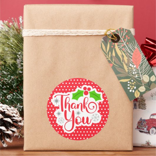 Autocollant de remerciement de Noël (vacances)