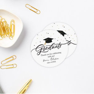 Autocollant de remerciement de remise de diplôme e