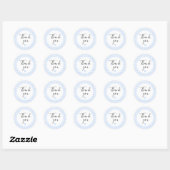Autocollant de remerciement Dusty Blue Gingham (Feuille)