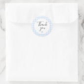 Autocollant de remerciement Dusty Blue Gingham (Sac)