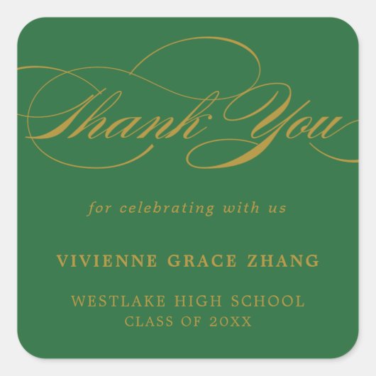 AUTOCOLLANT DE REMERCIEMENT EN ÉCRITURE ÉLÉGANTE E (Devant)